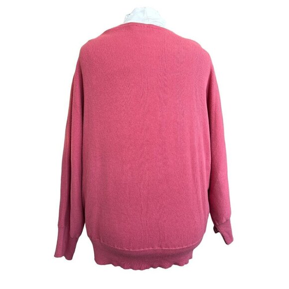 Chico’s Cotton Pink Ribbed  Top Women Size 3 X-Large  Raglan sleeves - Picture 3 of 6